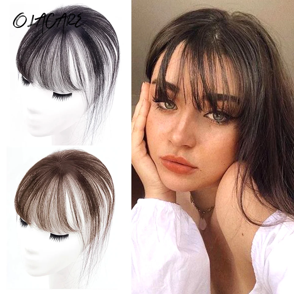 Synthetic Brown Clip In Hair Bangs For Women