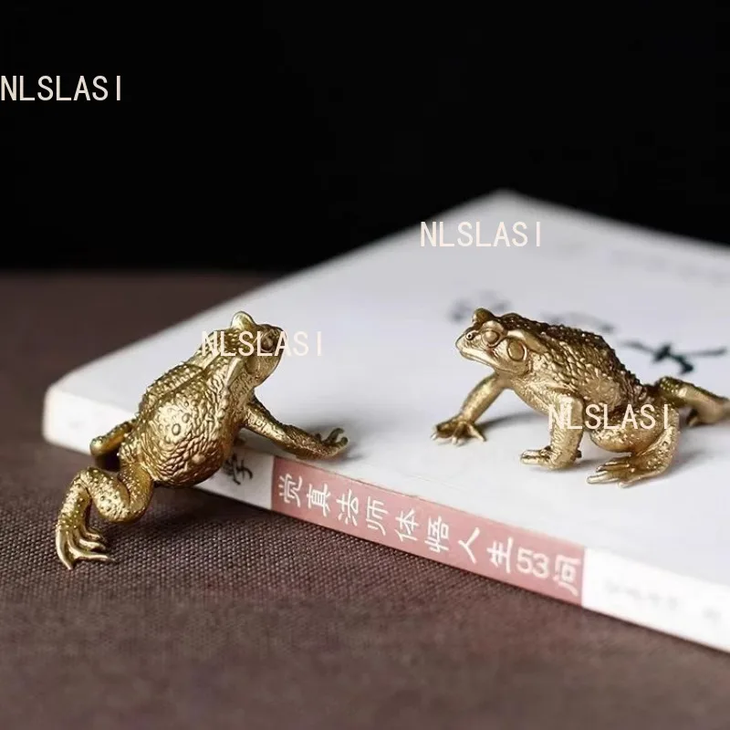 금속 황금 두꺼비 차 장식품 데스크탑 중국풍 레트로 차놀이 가정용 미니 장식품 차기구 장식품 다도 용품