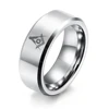 European And American Freemasonry Tungsten Steel Ring For Men, Niche Personality Brotherhood Hand Jewelry Rings 3
