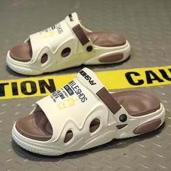 Slippers for Men Sandals Thick Bottom Shoes for Men Wear-resistant Indoor and Outdoor Flat Sandals Soft and Comfortable New