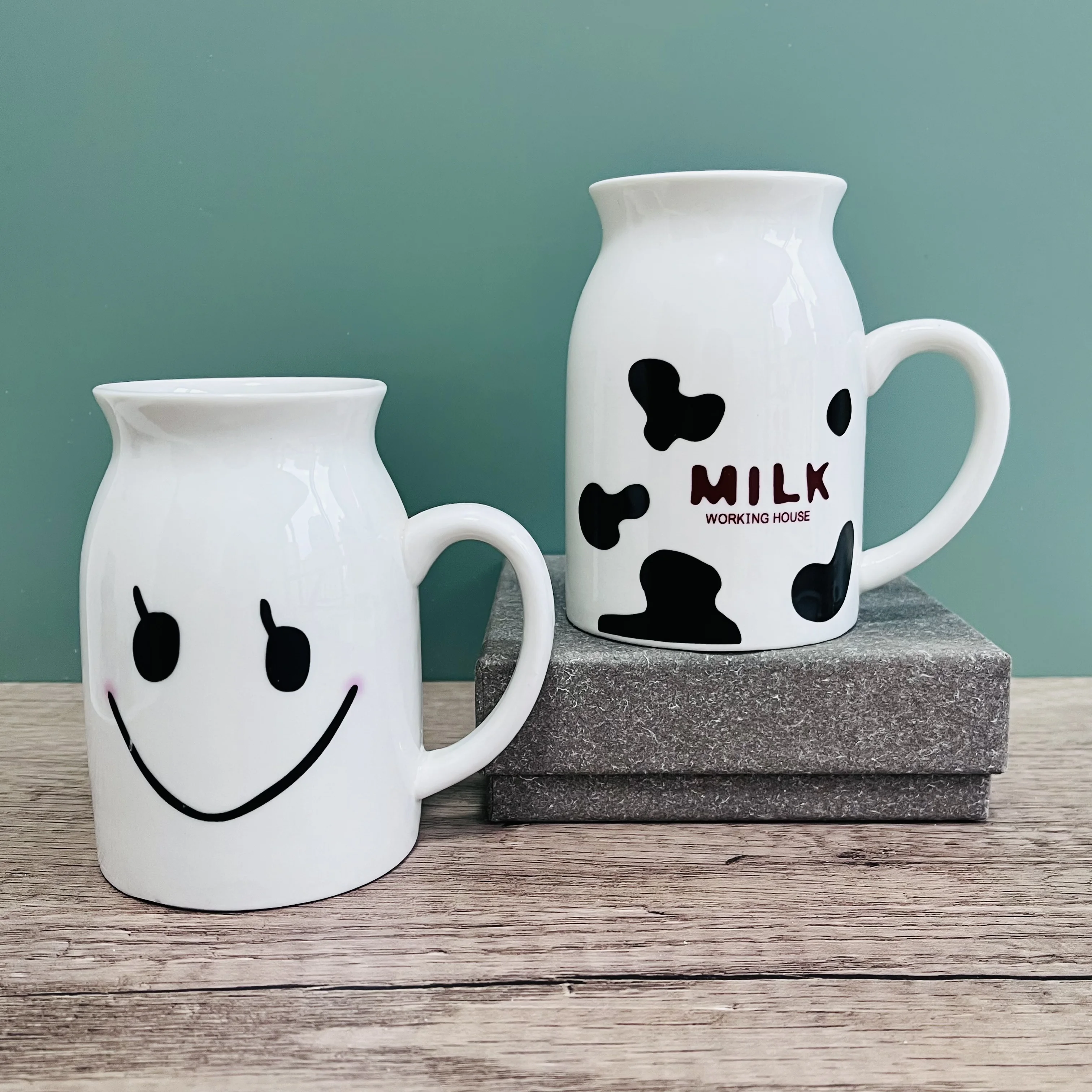 

Ceramic Cute cow coffee milk mug Creative morning breakfast water cup children birthday animal gift
