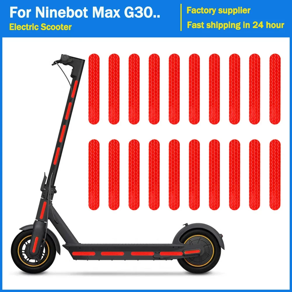 Reflective Stickers PVC for Segway Ninebot Max G30 G30D Xiaomi M365 PRO 1S Pro2 Electric Scooter Body Multi Function Parts 20PCS