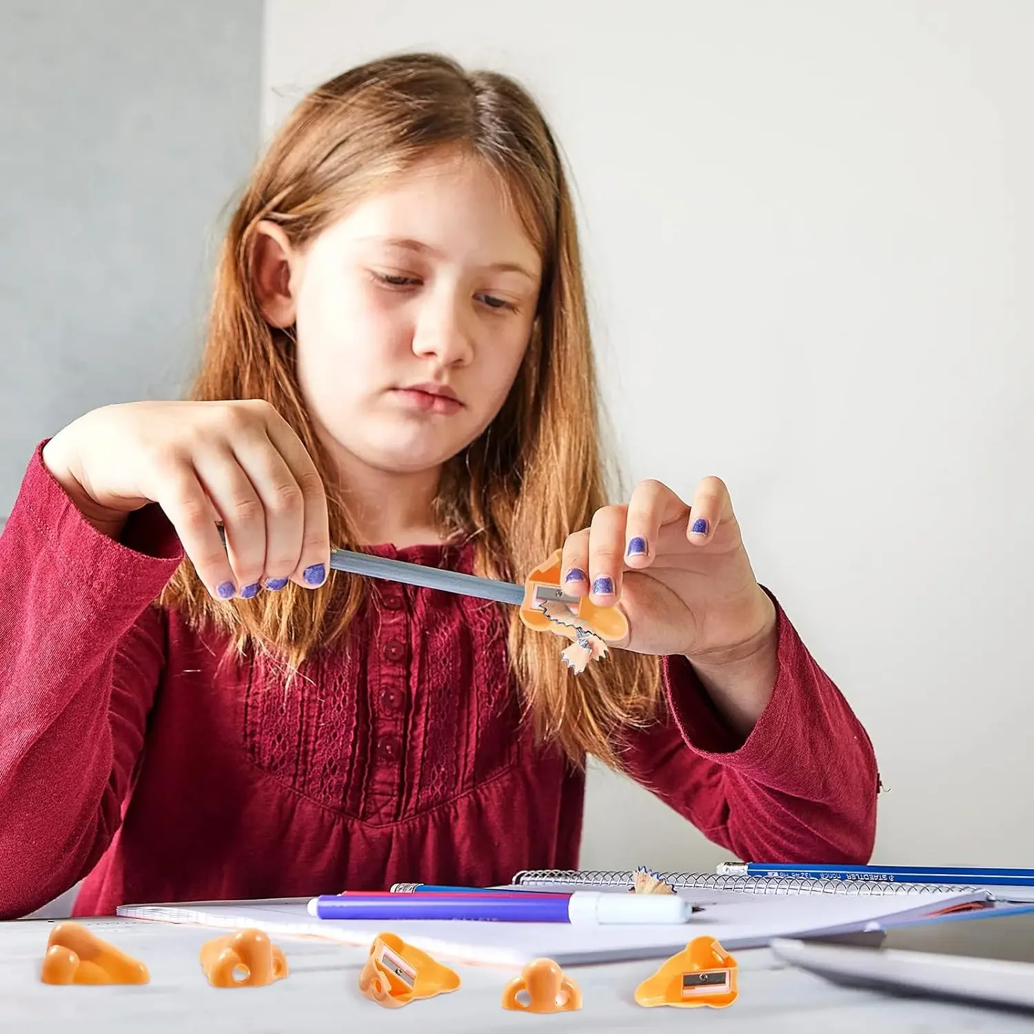 12 Pcs 재미 있은 코 연필 깎이 손 개최 플라스틱 연필 깎이 재미 있은 사무실 학교 용품