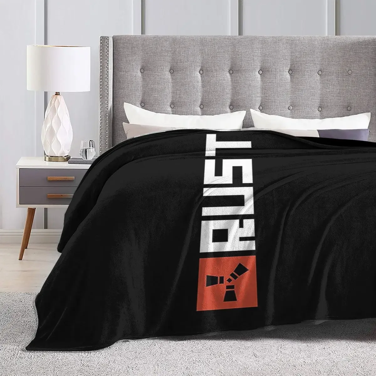 Rust Game Logo Blanket Soft Warm Flannel Throw Blanket Cover for Bed Living room Picnic Travel Home Couch 4