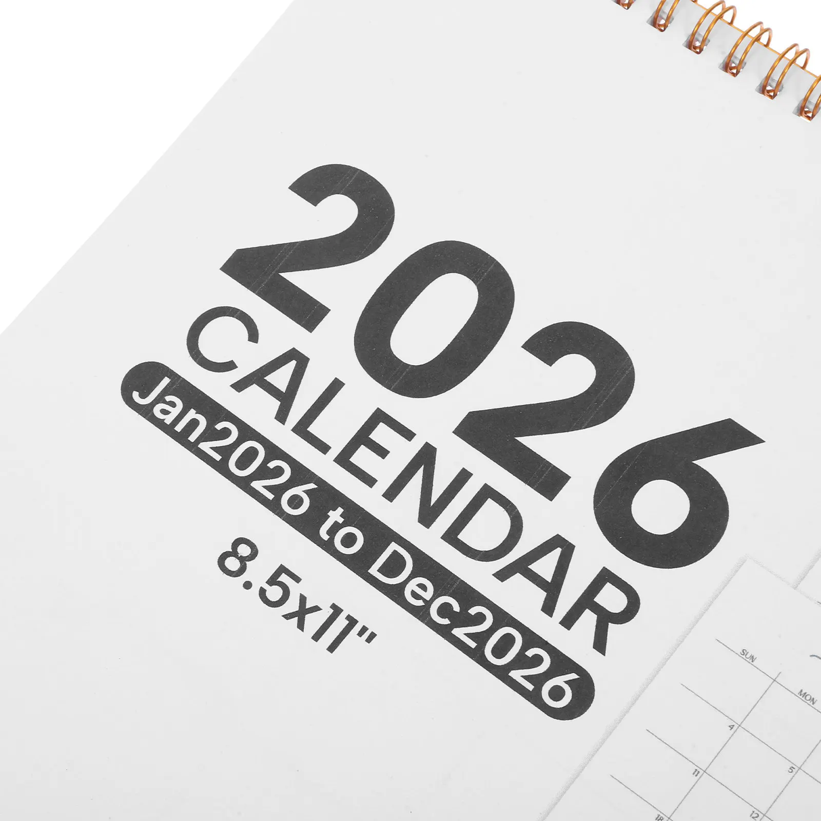 2026년 연간 벽걸이 달력, 스프링 제본, 가로형 레이아웃, 휴일, 업무, 학교 계획을 위한 필기 공간이 있는 전체 연간 플래너