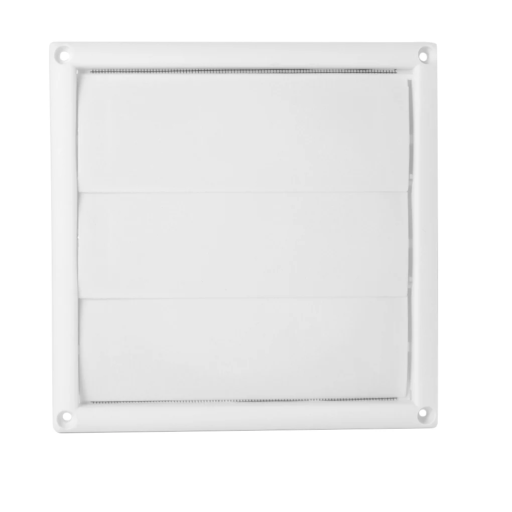 Air Vent Grille 6inch Ventilation Cover Plastic Wall Grilles Duct 200x200x40mm Heating Cooling Vents with 3 Flaps TO000093