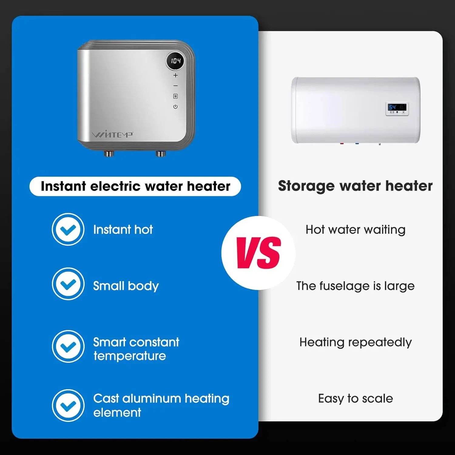 Water Heater Electric 3.5KW 120V, Designed to Provide Hot Water on Demand Without the Need for a Storage Tank, Use a Se