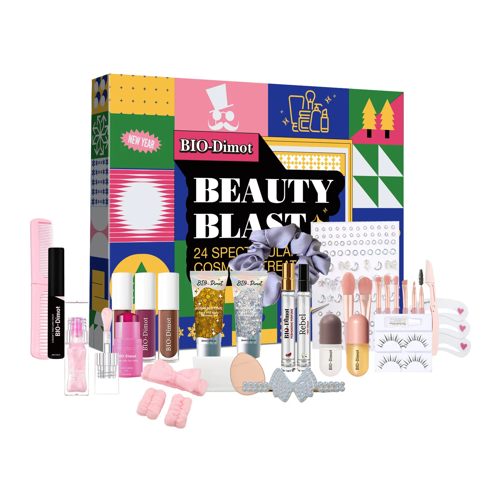 Christmas Countdown Calendar Gift Box 24pcs Makeup Set Countdown Calendar, Christmas Beauty Advent Calendar, Surprise Gifts