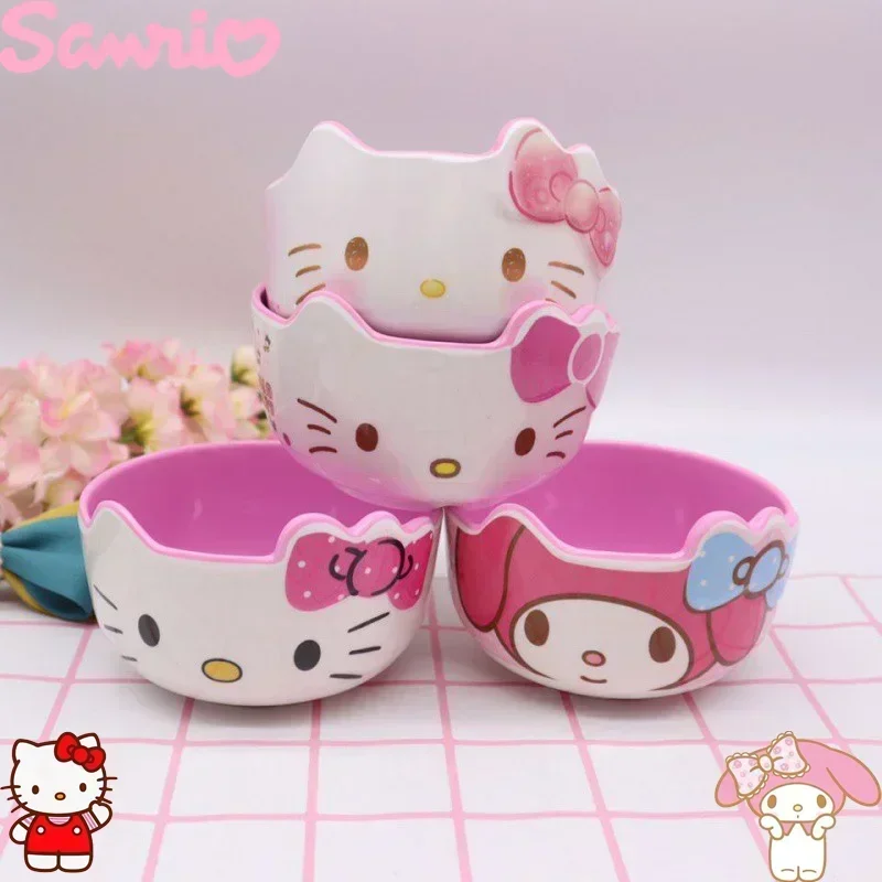 

Kawaii Sanrio Hello Kitty Bowl My Melody Cartoon Soup Bowls Animes Kitchen Tableware Creativity Tableware Instant Noodle Bowl