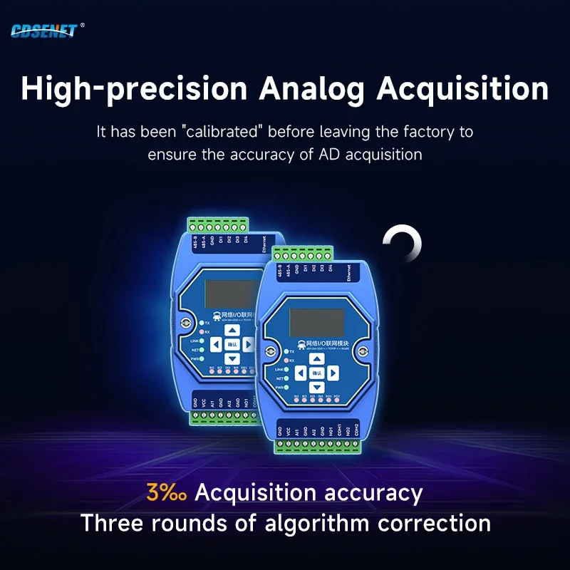 아날로그 및 디지털 수집 제어, CDSENET ME31-AAAX4220 ModBus TCP RTU I/O 네트워킹 모듈, 4DI + 2AI + 2DO RS485 RJ45