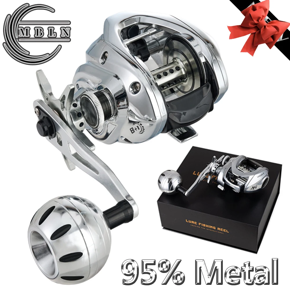 Mbln-釣りリール,スプール,高速,比率95% 金属,鋳鉄リール,淡水,海水
