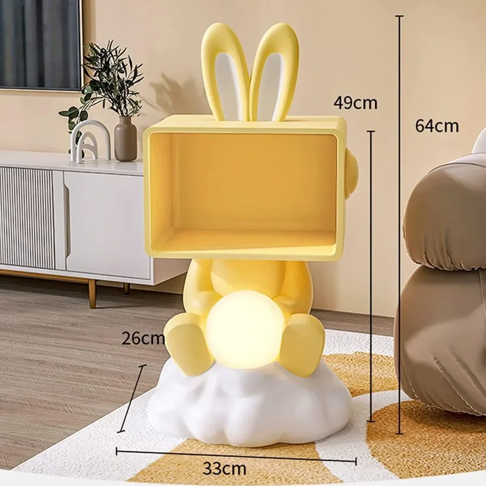 Children's bedside table, children's room creative cartoon cute little rabbit minimalist bedroom side table, bedside table