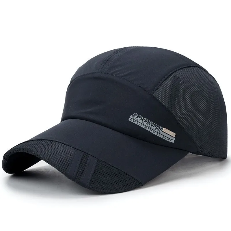 Baseball Caps Sports Sun Hats Golf Caps Outdoor Black Waterproof Quick Dry Hats for Men Women Sport Golf Fishing Hat Adjustable Summer Unisex Baseball Cap
