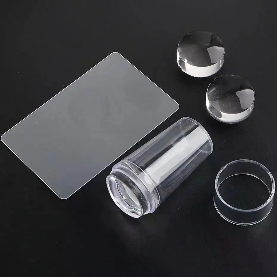 Description Picture 4 of itemTransparent Nail art Stamper With Scraper Jelly Silicone Head Stamp French Nails Printing Nail Art Stamping Plate Manicure New