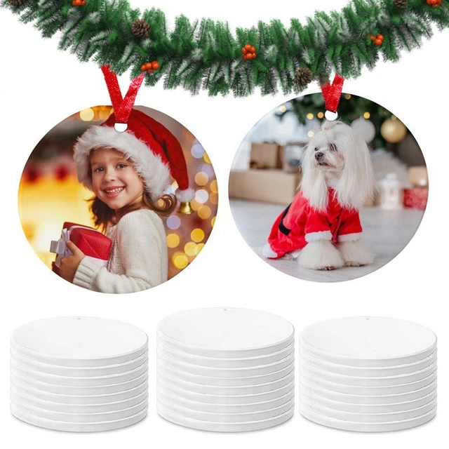 Christmas Ornaments Sublimation Blank 10 Pcs Pack Sublimate Christmas Tree  Decorations Ornaments Sublimation Ornament for Wreath 