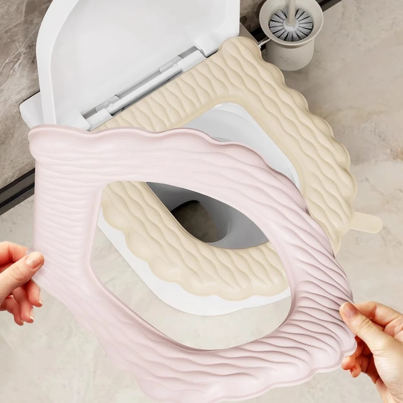 Waterproof Toilet Seat Cover Home Sticky WC Pads Bathroom Products Household Merchandises Closestool Accesorios Solid Portable