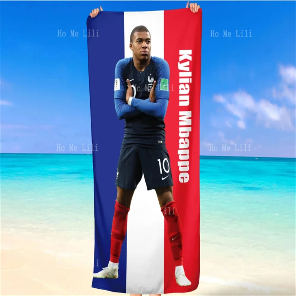 Kylian Mbappe French Football Player Beach Towel Soccer Gift Quick Dry Towel