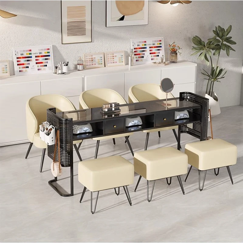 Luxury Northern Nail Table Beauty Makeup Dressing Manicure Simplicity Nail Table Modern Manicir Table Salon Furniture BL50NT
