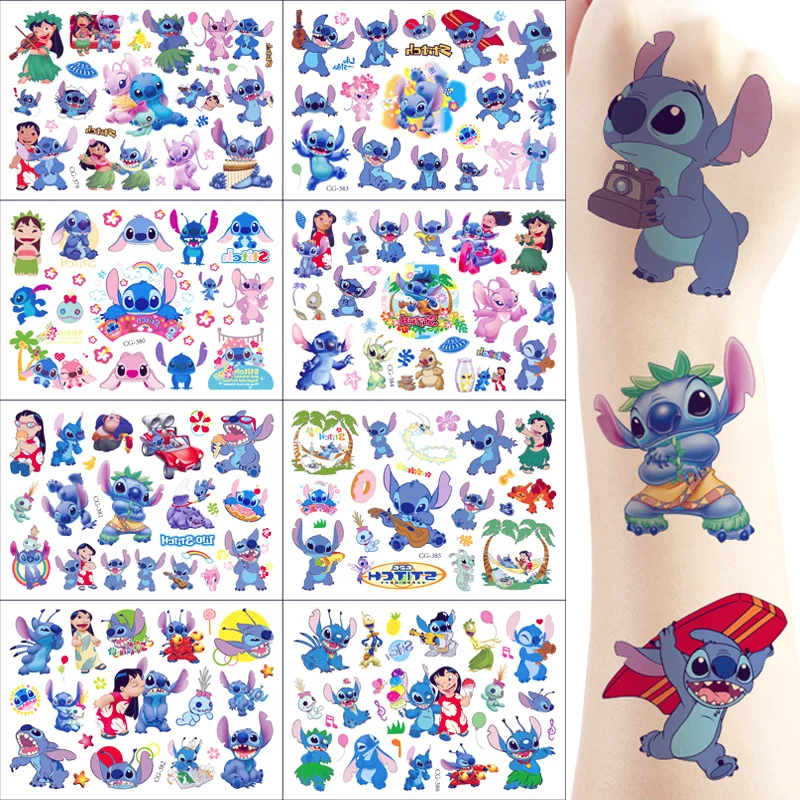 Original Disney Stitch Tattoo Stickers Lilo & Stitch Action Figure Cartoon  Children's Temporary Tattoos Kids Girls Birthday Gift - AliExpress