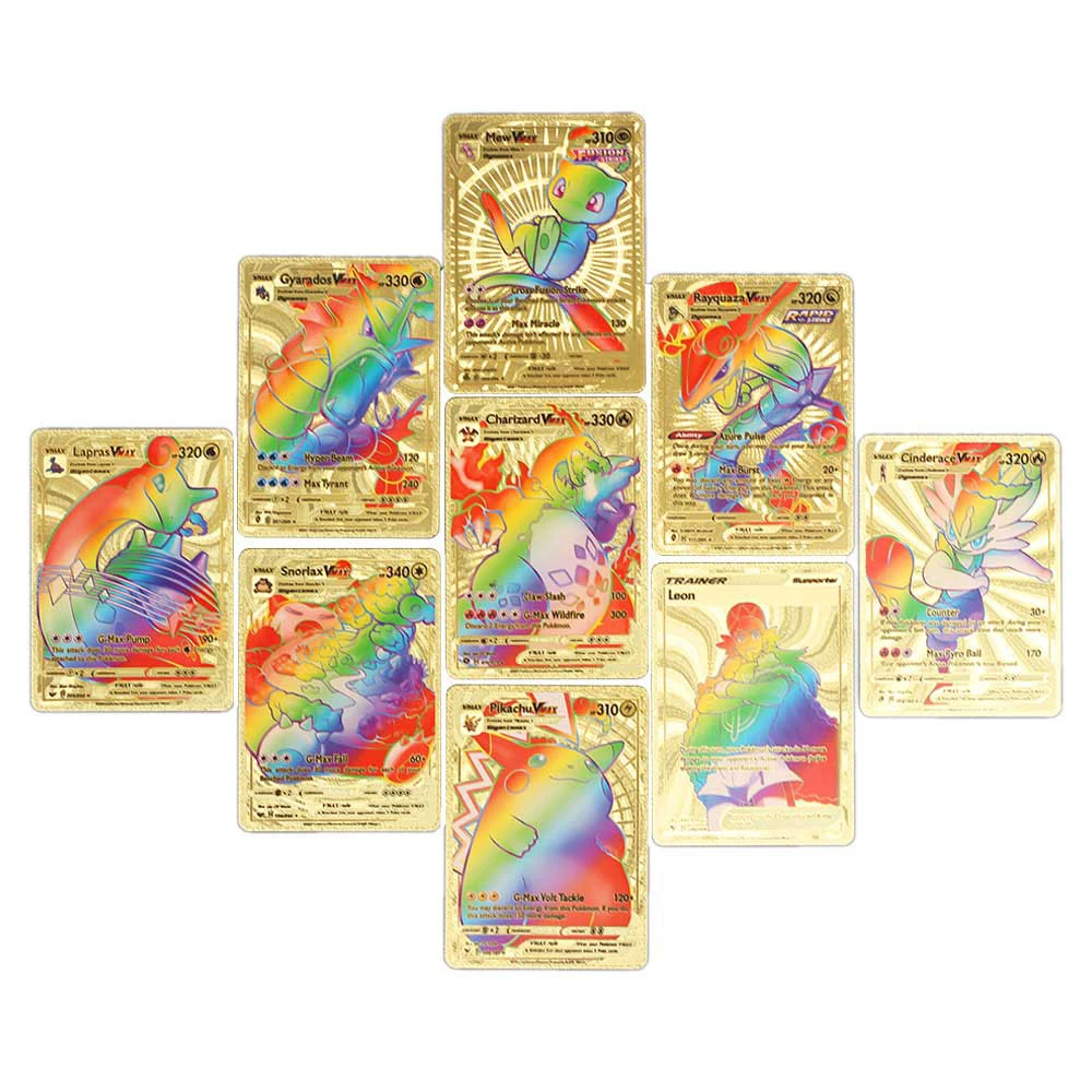 55pcs Foil Pokemon Cards Golden Shiny Rainbow Vmax Gx Card Charizard  Pikachu Arceus Vstar Collection Card Plastic Child Toy Gift - Game  Collection Cards - AliExpress