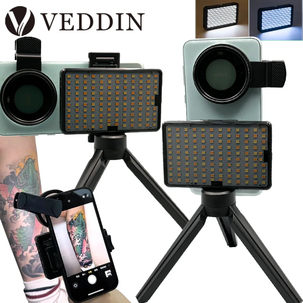 Tattoo Fill Light Tattoo Photography Video Lights Portable Polarized Fill Light 120 LED Beads CPL Filter Lens for Tattoo Artists