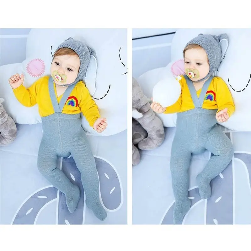 Breathable Infant Kids Suspender Pantyhose Spring Autumn Baby Girls Boys Cute Solid Color High Waist Bandage Overall Leggings knit tights girls pantyhose children stockings suspender leggings
