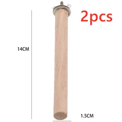 Natural Wood Hanging Stand & Perch for Bird Cages - Parrot Toy & Pet Supplies (1.5x14cm - 2pcs)