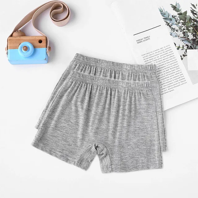 Girls Modert Kids UnderPants Children Underwear Girls Panties Anti-Shine Safety Underwear 2pcs/lot Grey 2PCS