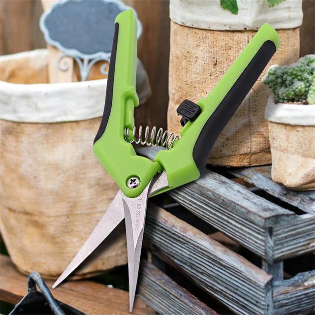 6.5 Inch Gardening Scissors Hand Pruner Pruning Shears Trimming Scissors with Straight Elbow Stainless Steel Blades for Plant 3