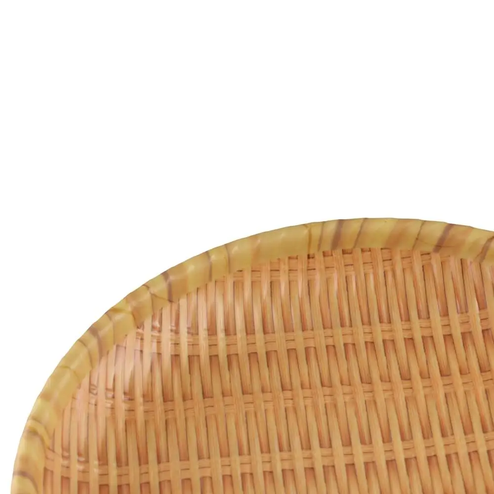 Rattan Round Biodegradable Bamboo Fiber Plate 25Cm