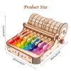 URY 3D Wooden Piano Hand Crank Xylophone Percussion Musical Instruments DIY Toy Rhythm Device Model for Children Christams Gift 2