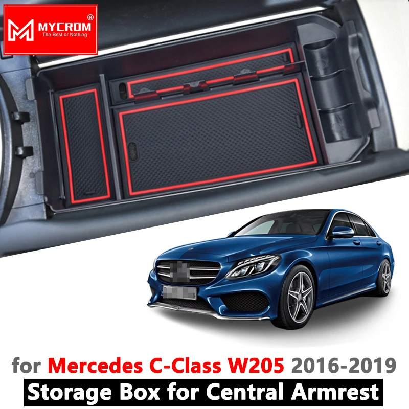 Armlehne Box Lagerung für Mercedes Benz C-Klasse W205 C180 C200 C300 C400  C43 C220 C250 Immobilien Coupe C klasse Organisieren Zubehör - AliExpress