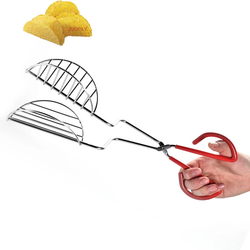 

1 Pcs Taco Shell Maker Press Tortilla Fryer Tong Plated Kitchen Rack Creative Food Clip Pancake Clamp Durable Baking Pastry Tool