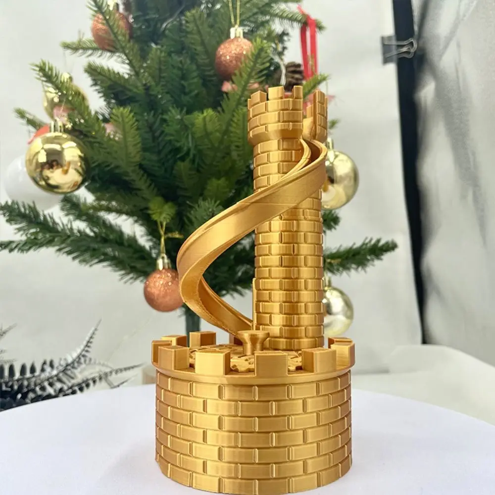 PLA Castle Slide Coin Storage Container Model Savings Tank Castle Tower Piggy Bank Ornaments Openable Rolling Tower Money Boxes