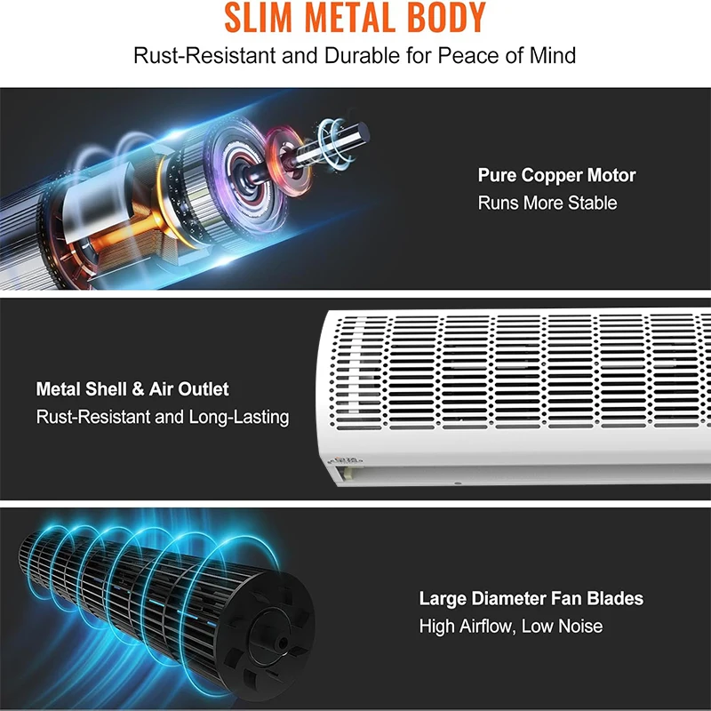 Strong Wind Restaurant/Hotel/Supermarket Door Air Isolation Cross Flow Air Curtain Machine
