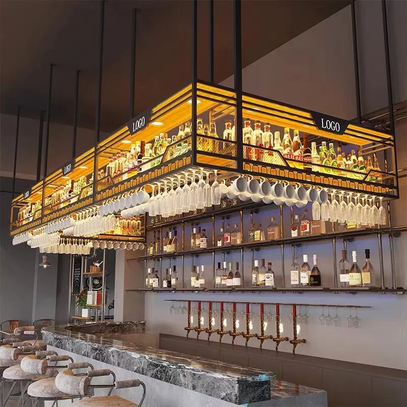 Luxury Alcohol Cocktail Commercial Liquor Showcase Bar Wine Cabinets Modern Zero Living Room Table Space Saving Wine Rack