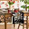 1 Piece of Elegant White and Gold Floral Table Runner, Durable Polyester Fiber, Rectangular |   Perfect Suitable for Holiday Meals and Outdoor Parties 5