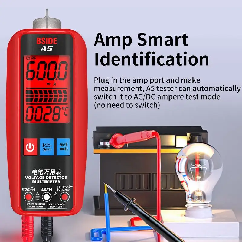 

UYANGG A5 Digital Smart Multimeter Profesional AC DC Current Tester VFC NCV Live Wire Capacitor Ohm Diode Hz Voltage DetectMeter