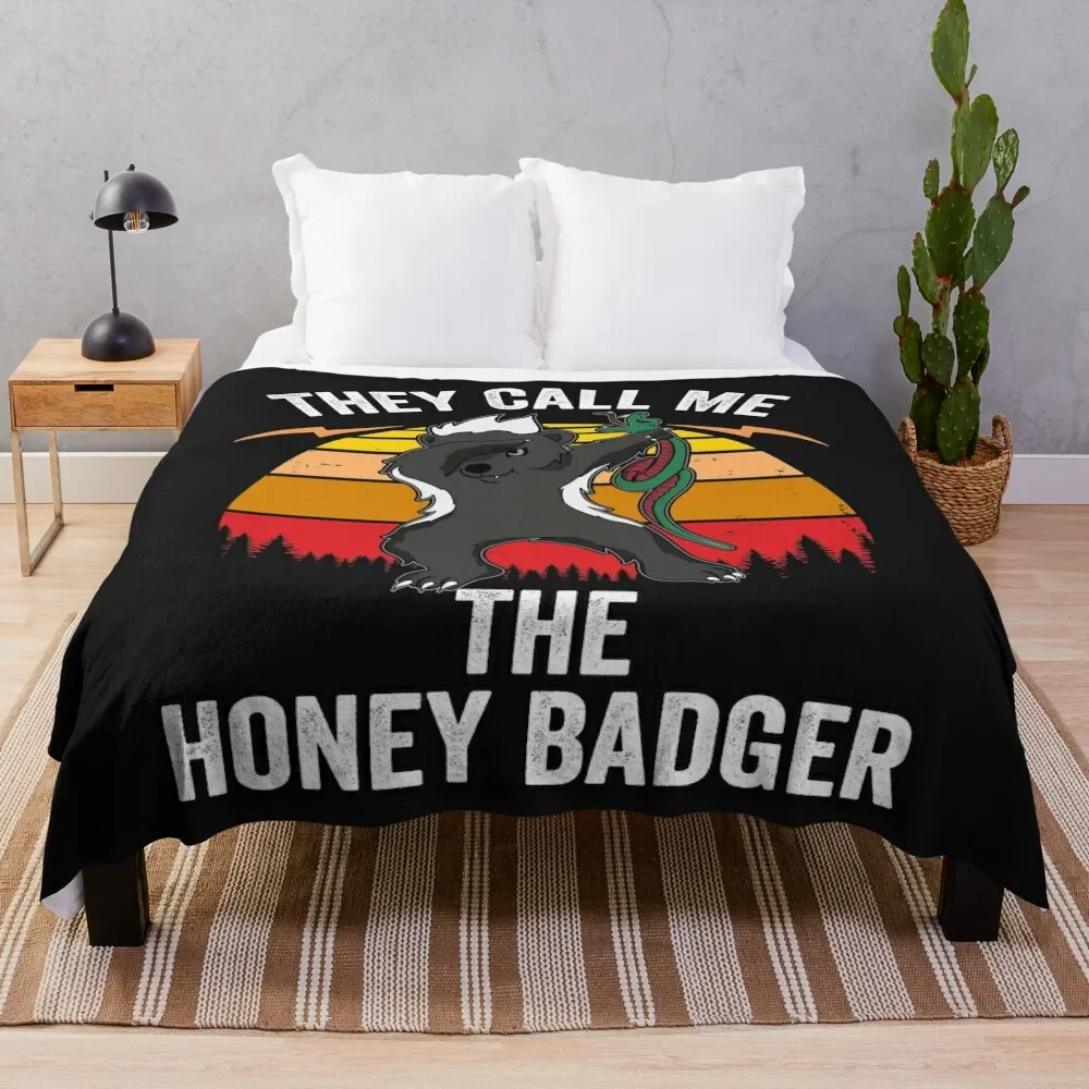 

They Call Me Honey Badger graphic Dabbing Animal Lover Retro design Throw Blanket Custom Decorative Sofa Blankets