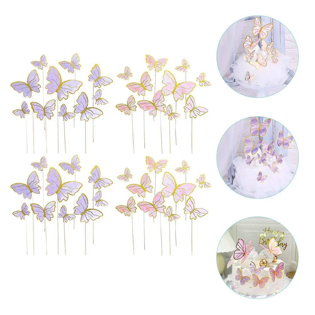 200 Pz Farfalla Torta Inserto Decorazione Mariposas Decorativas Para Fiesta Farfalle Cupcake Topper Commestibile