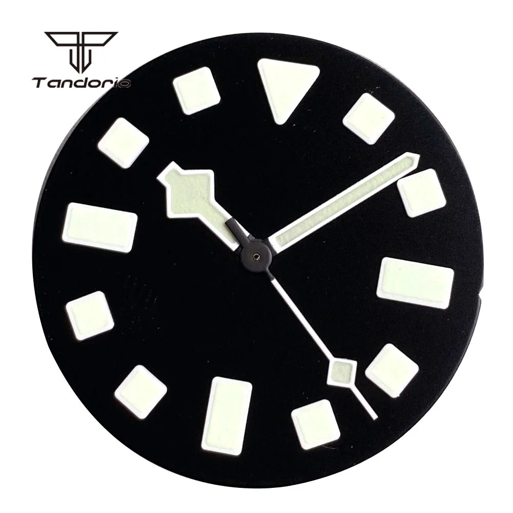 Matte Finish 29mm Watch Dial with Green Luminous Details in Blue/Black/Green
