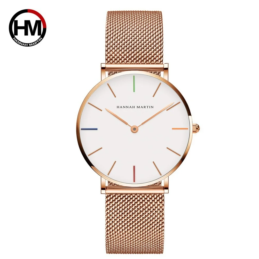 

Quartz Watch For Women Japanese Series Simple And Fashionable Waterproof Light Thin Dial With Mesh Strap Watch Relaxo Femino HM