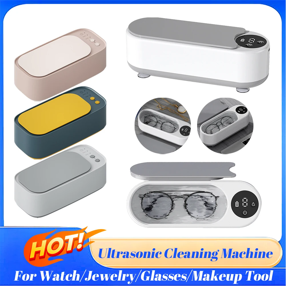 Machine de nettoyage de bijoux à ultrasons, nettoyeur de lunettes multifonctionnel, Machine de nettoyage Portable pour retenue de lunettes, montres propres