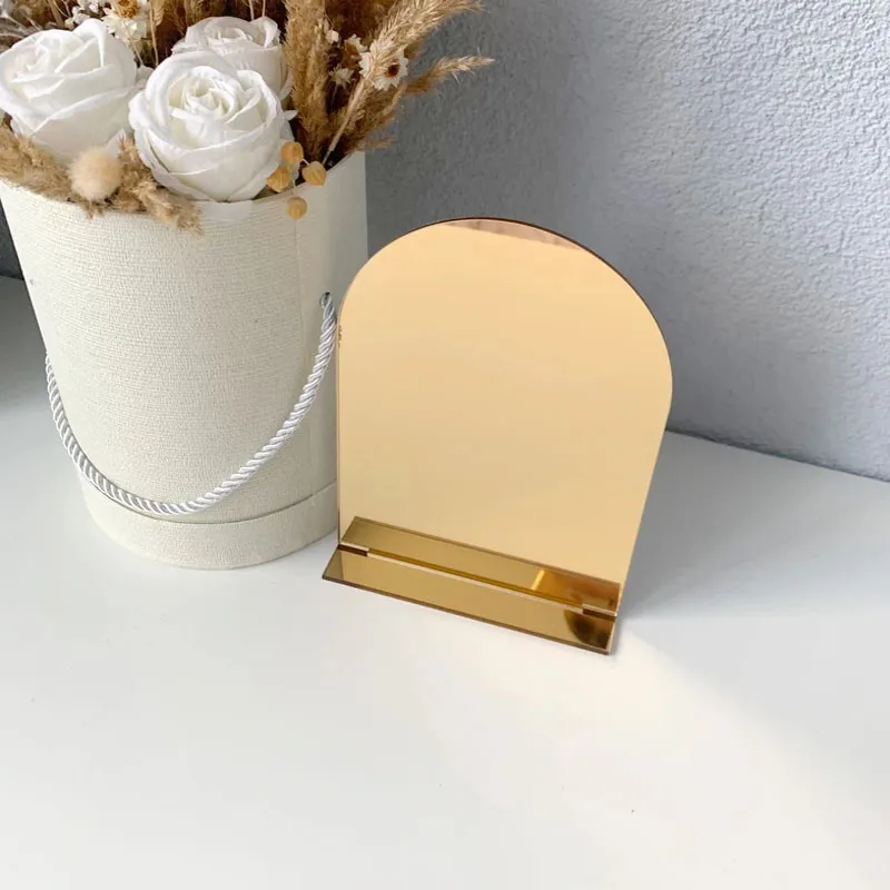 Acrylic Sign Holders Diy Acrylic blank White Mirror Gold arch with stand arch acrylic blank sign wedding blanks for cricut wedding signs clear signs