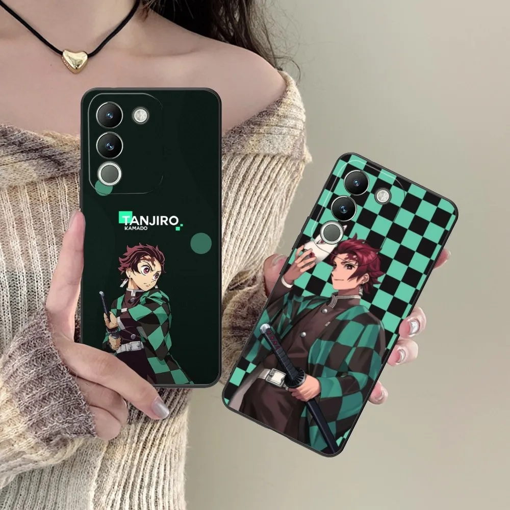 Demon Slayer Tanjiro Cell Phone Case For Vivo Y95 Y93 Y31 Y20 V19 V17 V15 Pro X60 Nex Black Soft Phone Cover Funda