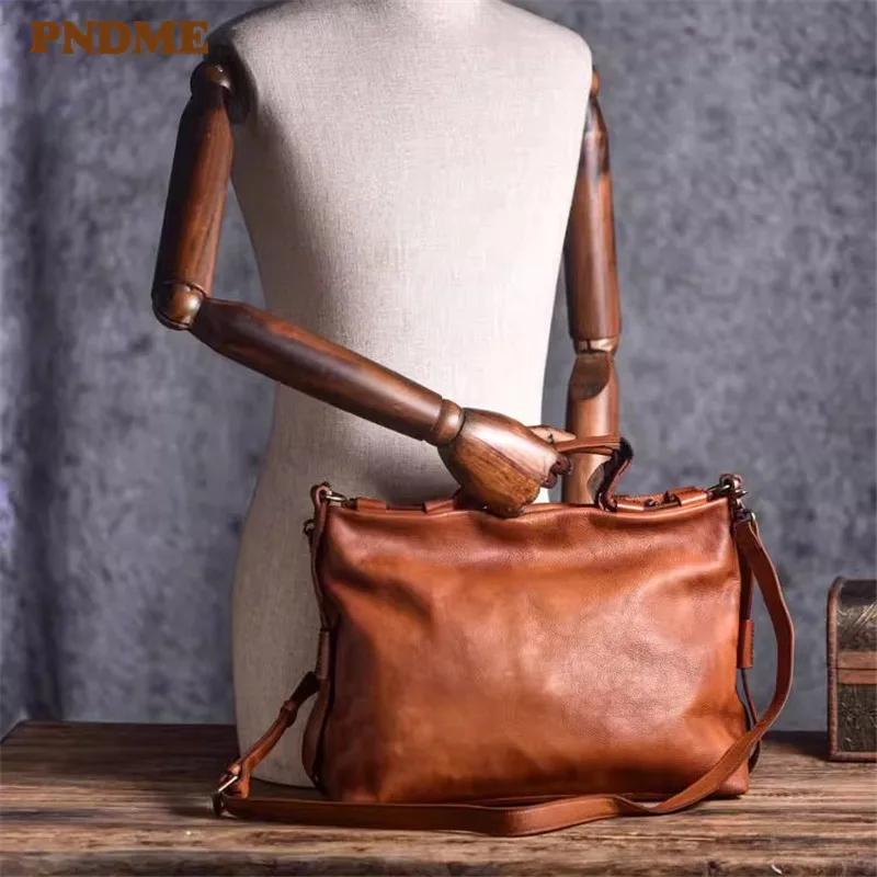 Designer Laptop Messenger Bags Genuine Leather Top Handle Shoulder