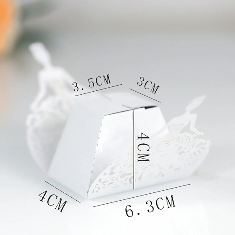 Bride Flower Dresses Candy Box Laser Cut Box Gifts Bags Favor Boxes Wedding Birthday Parties Glitter Packing Supplies 10Pcs/set wooden gift card boxes acrylic card box