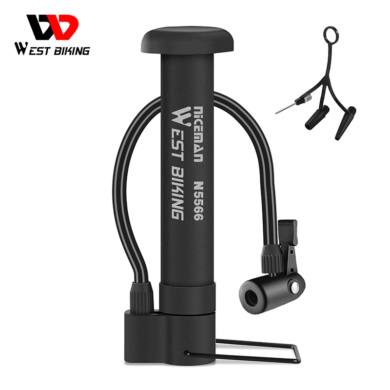 WEST BIKING Bicycle Floor Pump Portable Schrader Valve Bike Air Pump UltraLight MTB Road Bike