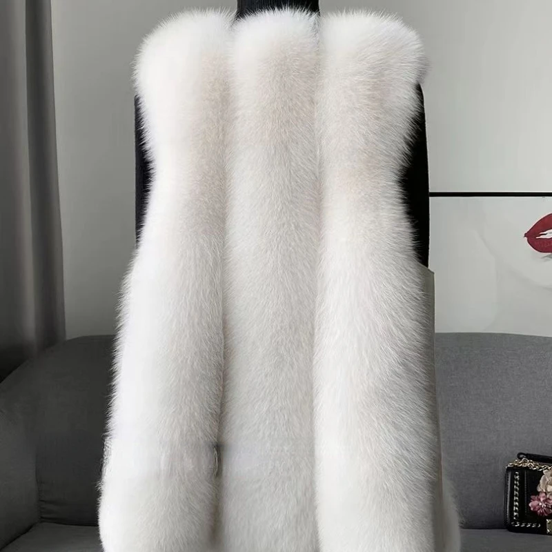 2023 Fur Coat Autumn Winter Women Vest Thick Warm Faux Fur Sleeveless Cardigan Jacket Korean Fashion Hot Coat
