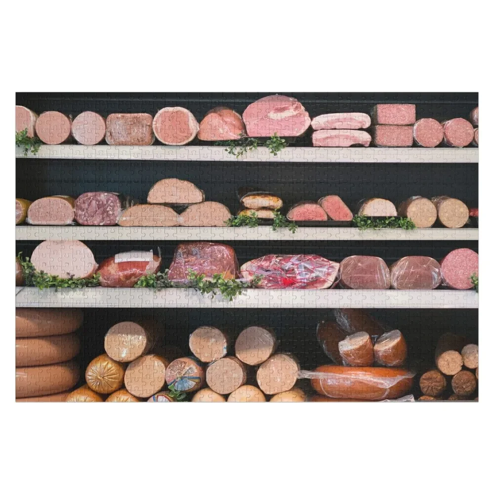 

Meat Galore Butcher Shop Meat Shelves - Meat Lover Jigsaw Puzzle Wooden Jigsaws For Adults Custom Gifts With Photo Puzzle
